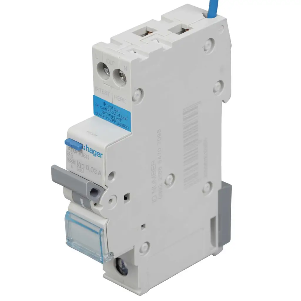 Hager 6A, 30mA  Type A RCBO  