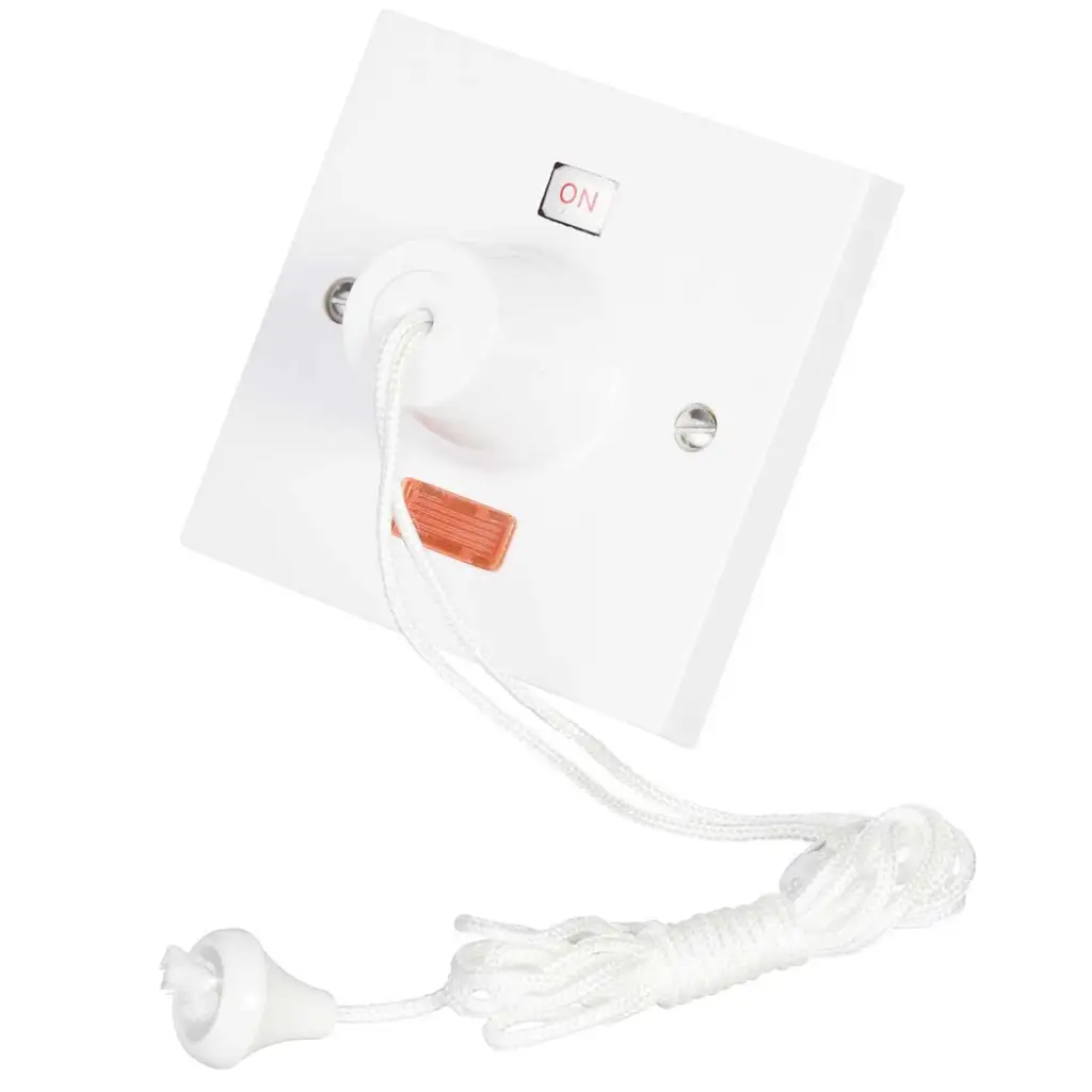 Click 45A DP Pull Cord Switch with Neon and Mechanical Indicators   